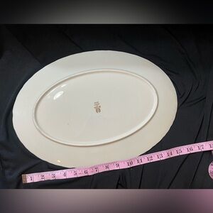 Vtg Lenox Weatherly Medium Oval Platter Scalloped Edge Ivory Bone Gold Trim